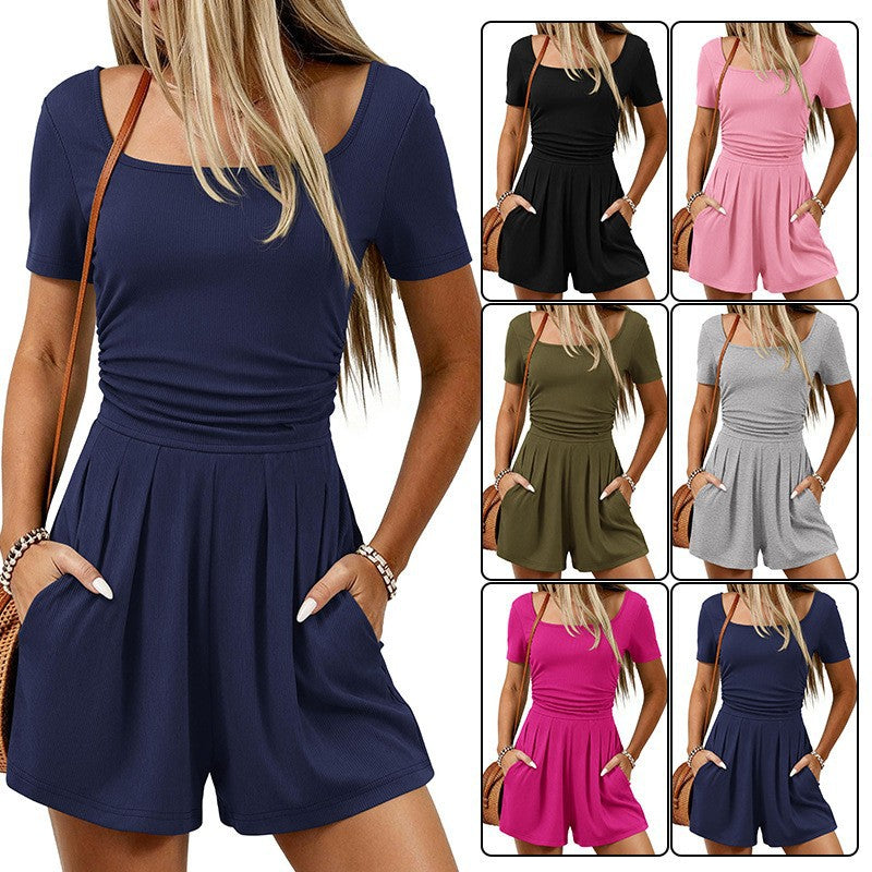 Women's Casual Loose Short Jumpsuit Romper