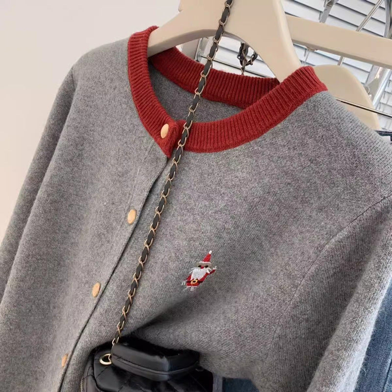 Christmas Red Cashmere Knitted Winter Base Sweater