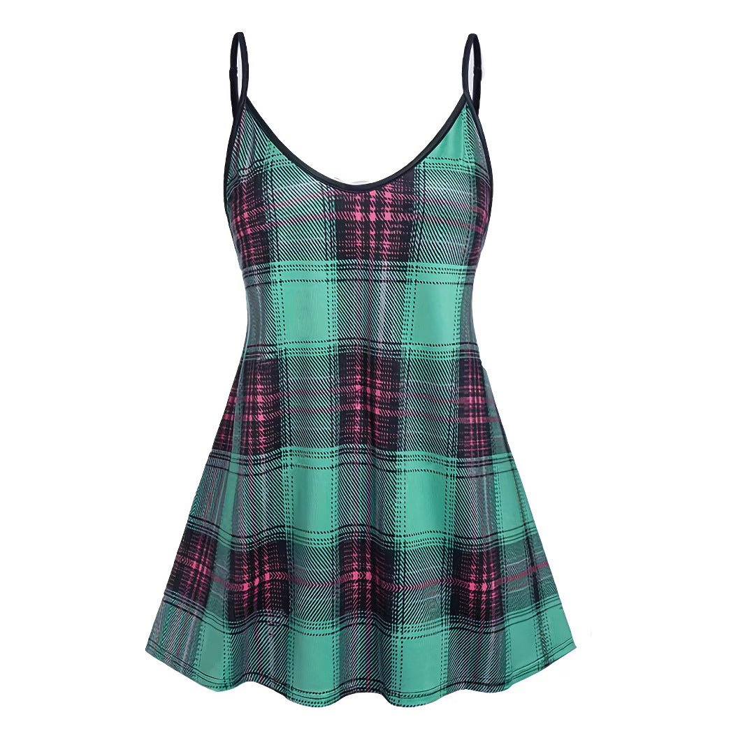 V-Neck Plaid Vest for Women - Fashionable Sleeveless Top