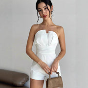 Chic Slim-Fit Sleeveless Tube Top Jumpsuit
