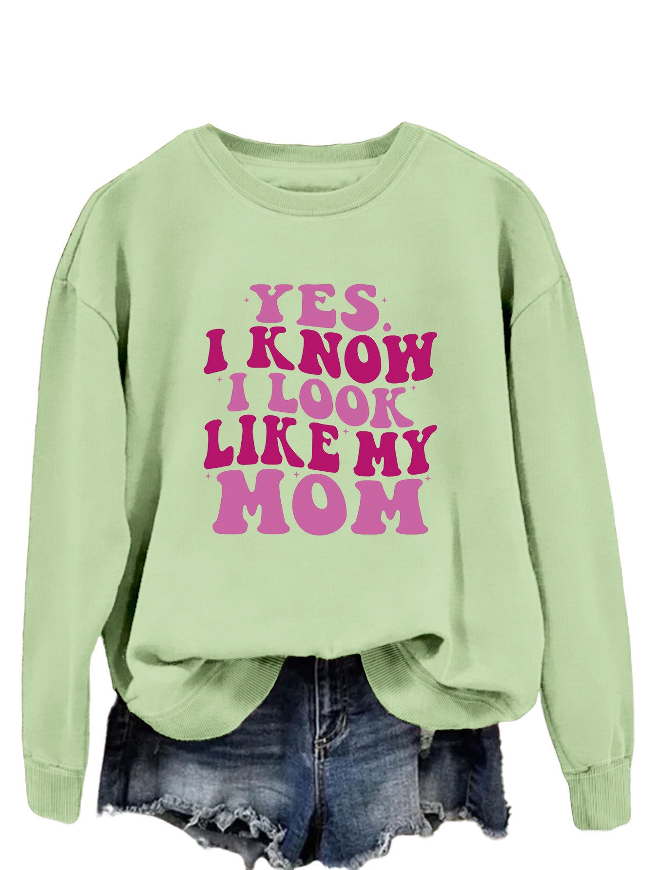 Funny Mom Print Plus Size Sweater - Cozy & Stylish