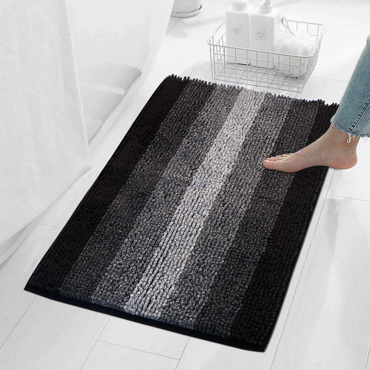 Gradient Color Bathroom Entrance Floor Mat - Machine Washable
