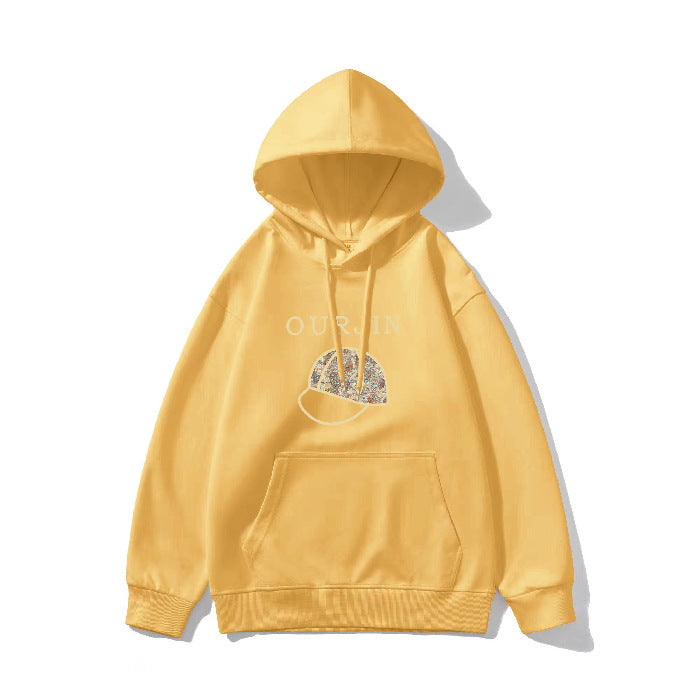 Fleece-Lined Cute Anime Print Winter Hoodie
