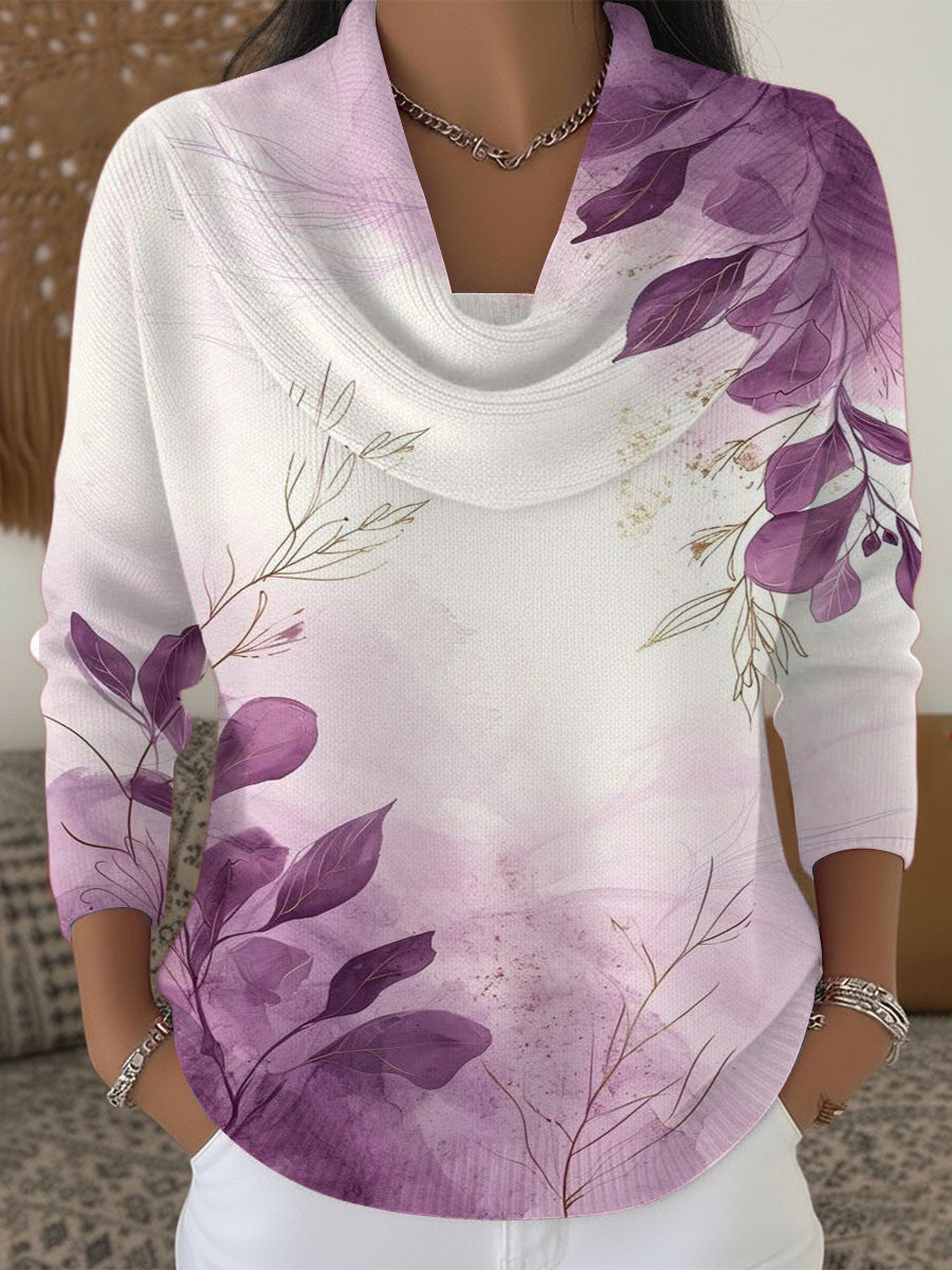 Womens Casual Loose-fitting Pullover Hoodie with a Cowl Neck