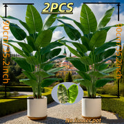 2 Giant Artificial Banana Trees with 48 Realistic Tropical Leaves - Low-Maintenance Plastic Decor for Indoor & Outdoor Use, Perfectly Suited to Gardens, Weddings, Homes, and Offices. Ideal Choice in…