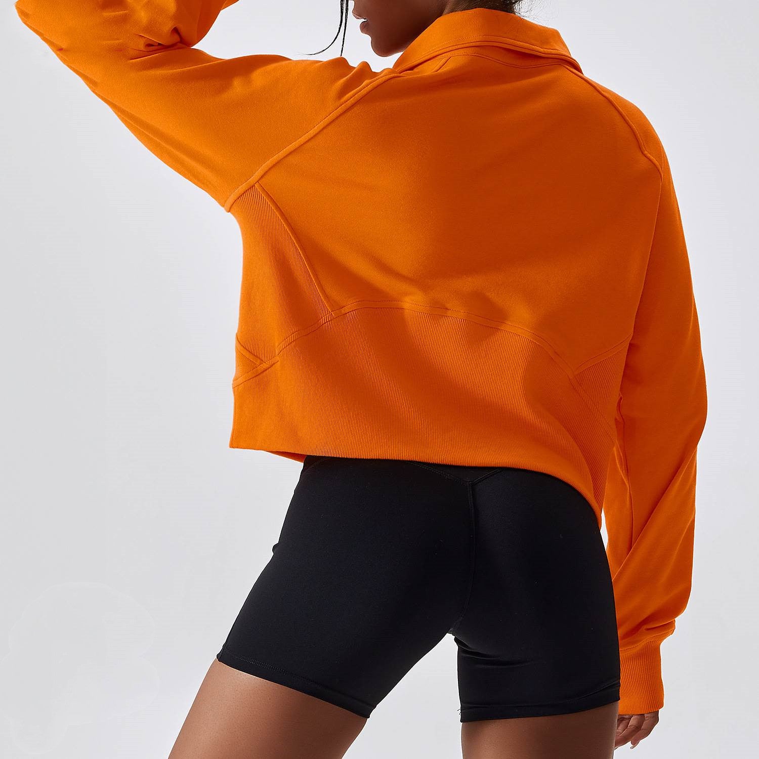 Women's Half-Zip Cotton Pullover Long-Sleeve Jacket