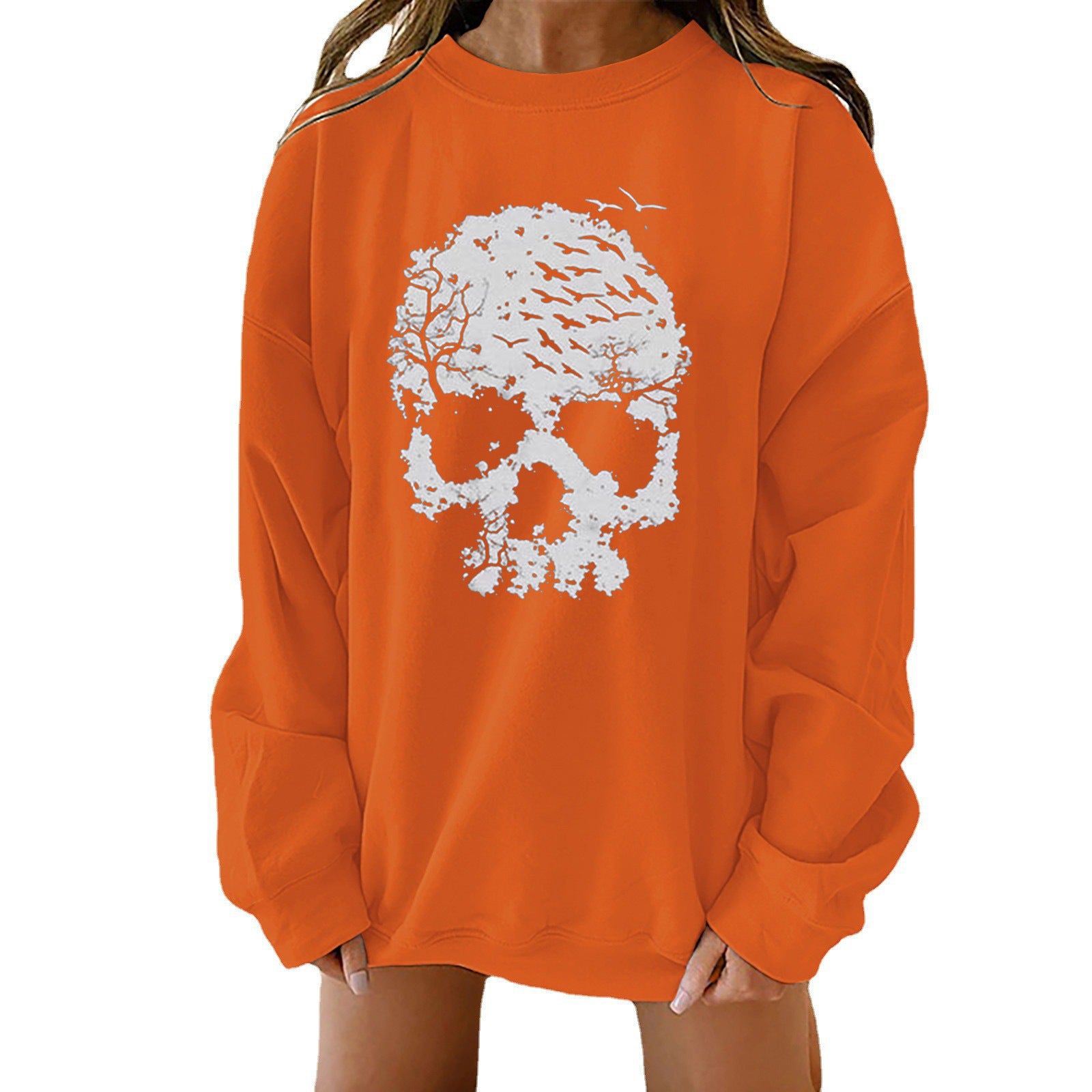 Halloween Graphic Loose Fit Crewneck Sweatshirt