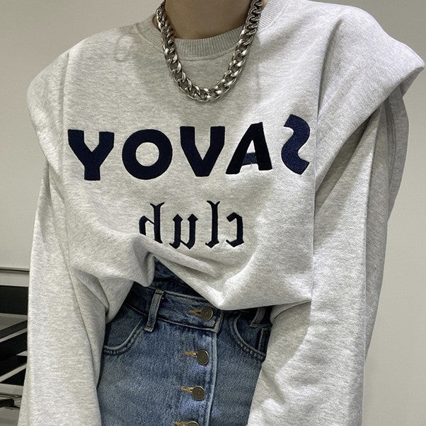 Cozy Long-Sleeve Padded Pullover Sweater