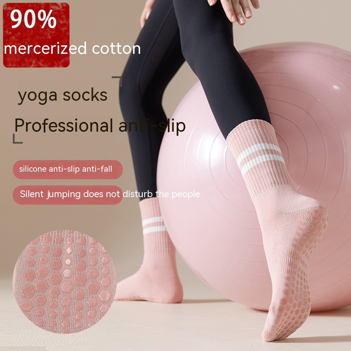 Non-Slip Mid-Calf Hosiery for Indoor Wear