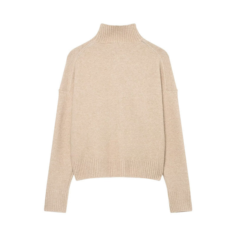 Temperamentally Soft Stand Collar Sweater
