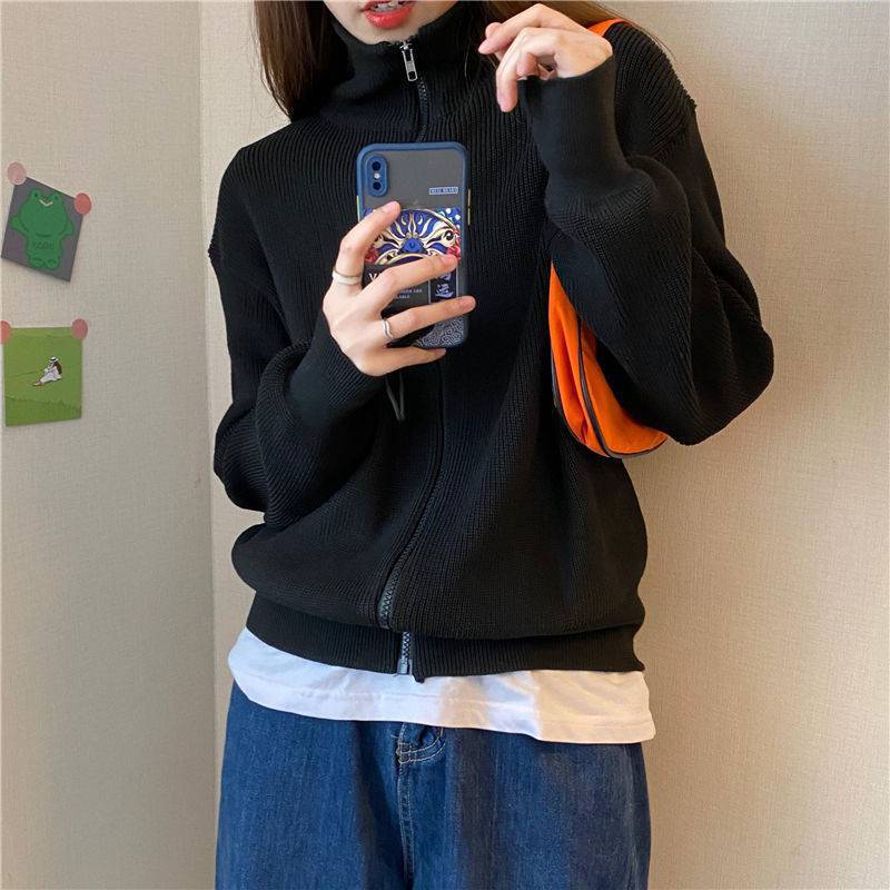 Cozy Knit Zip Cardigan Sweater for Women