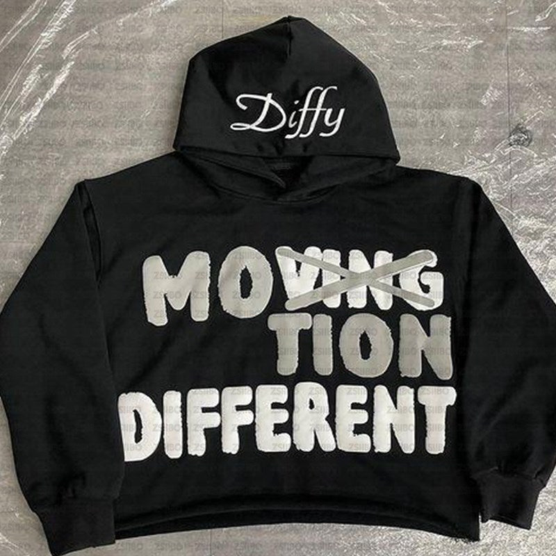 Gothic Letter Print Hip Hop Oversized Hoodie
