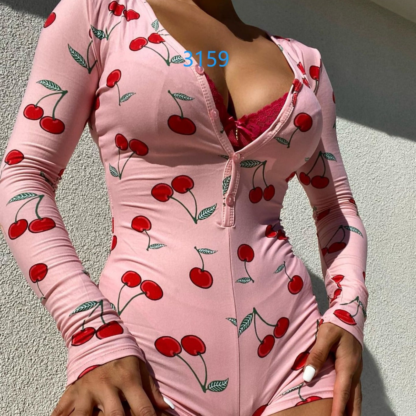 Women's Full-Body Printed Long-Sleeve Bodysuit