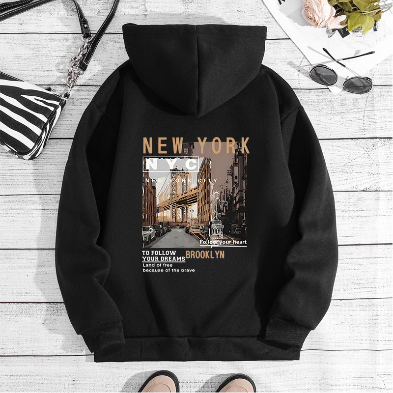 Cozy Fleece-Lined Women's Streetwear Hoodie for Winter