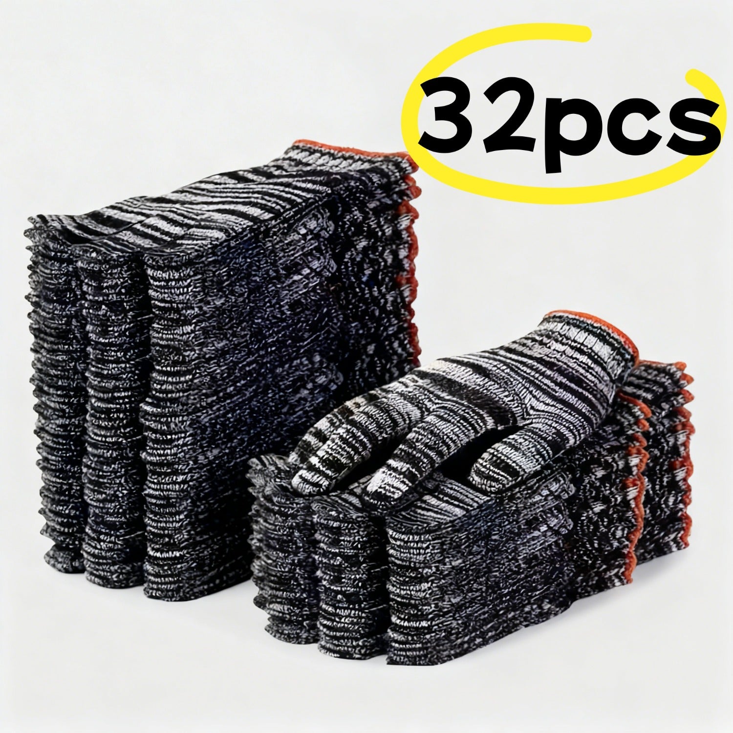 Black and White Striped Towels – Thick, Durable, Breathable (16 pcs)