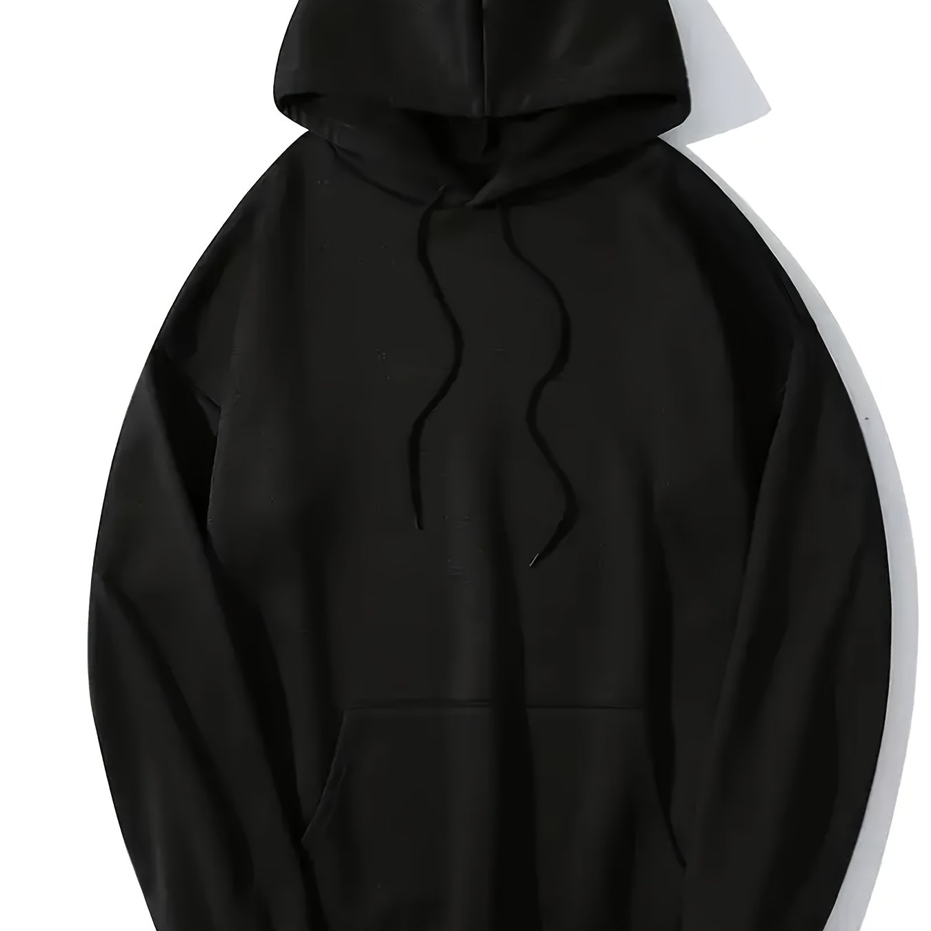 Plus Size Oversized Hooded Sweatshirt with Kangaroo Pocket, Solid Color, Loose Fit