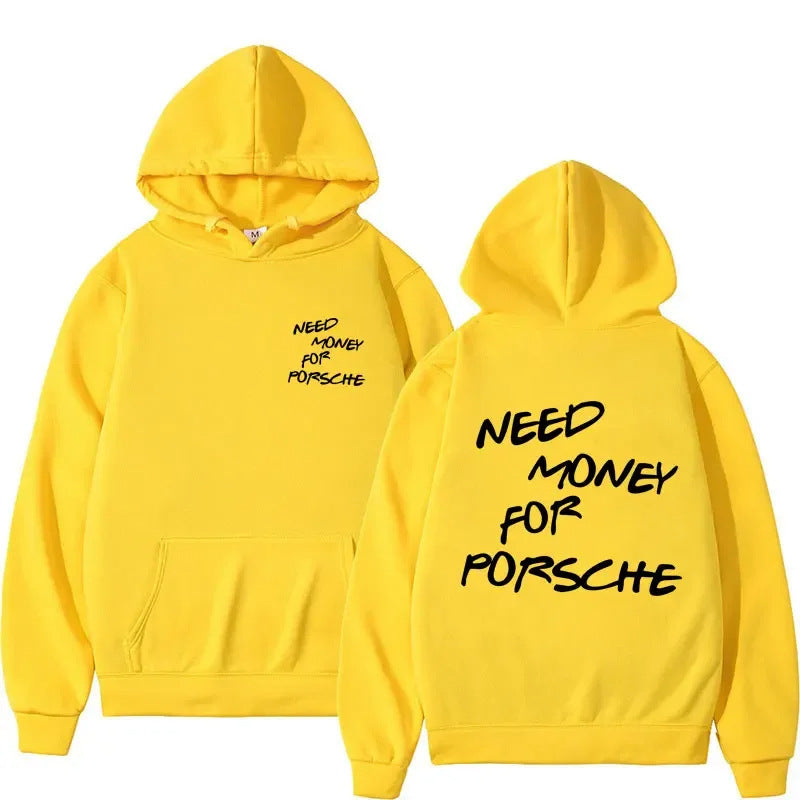 Funny Need Money Letter Print Casual Hoodie