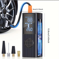 Portable tire inflator with 210 psi digital gauge and rechargeable battery