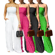 Chic Strapless Wide-Leg Casual Jumpsuit