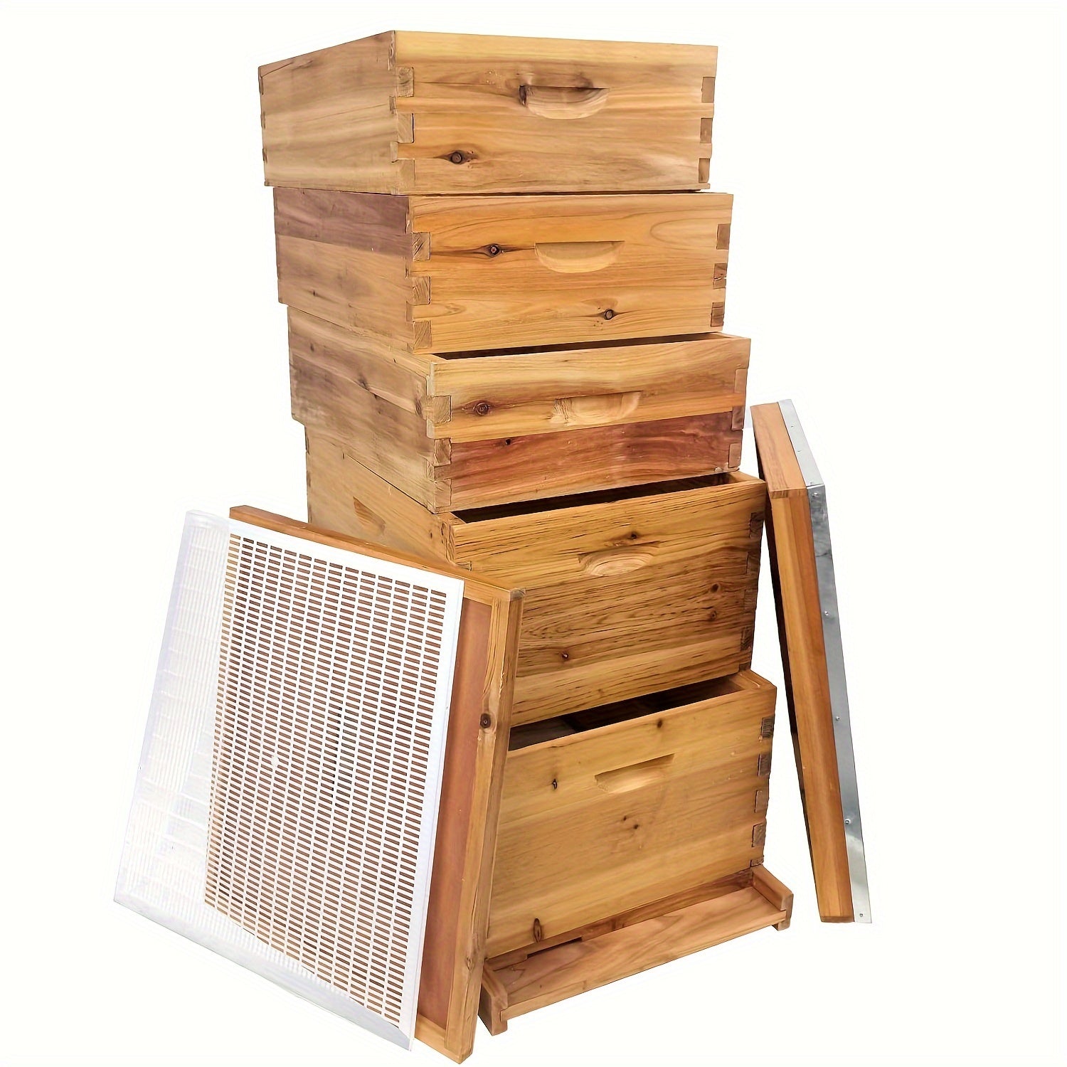 5‑Layer Complete Beehive Kit with Beeswax‑Dipped Boxes – Includes 2 Deep Hive Boxes and 3 Super Boxes