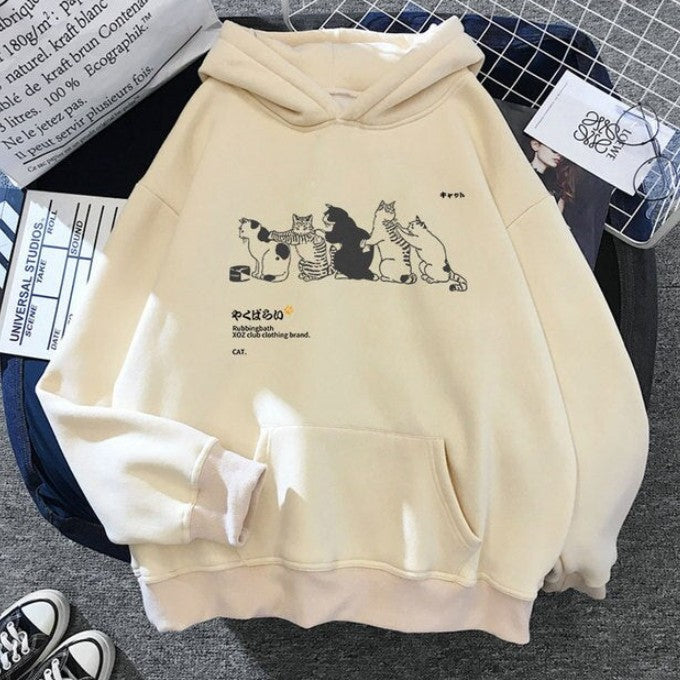 Women's Angry Kitten Graphic Hip Hop Hoodie