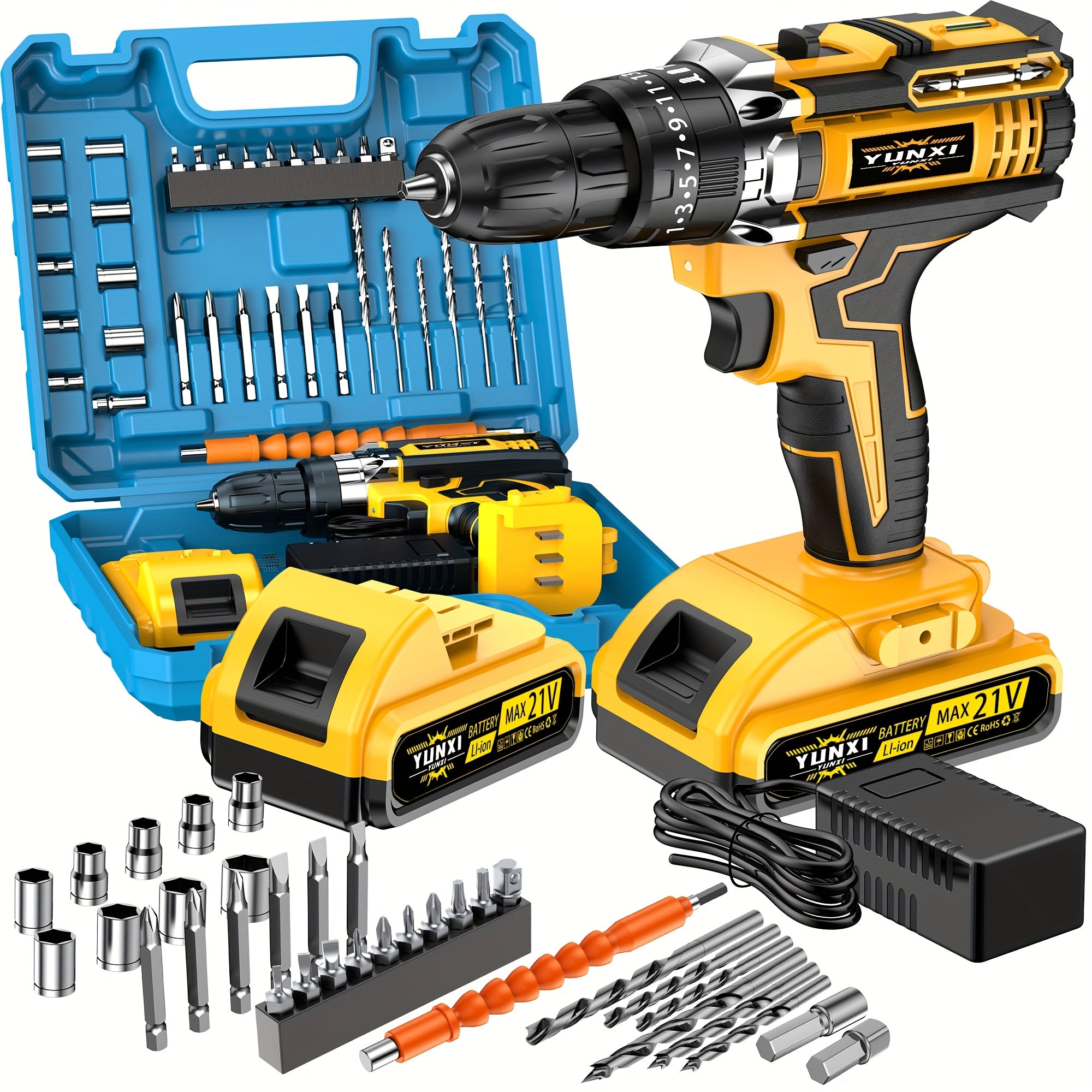 Wireless Lithium Ion Drill Bit Set with Battery & Fast Charger | Impact Pistol Drill Bit, Electric Screwdriver Function, Speed & Torque Control - Home Repair, Fast Charging | Perfect Gift