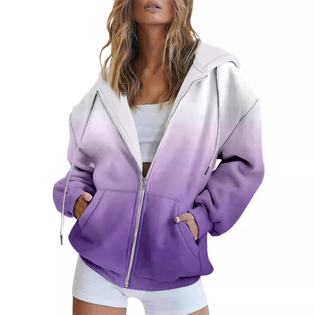Women's Casual Full-Zip Hoodie Sweatshirt