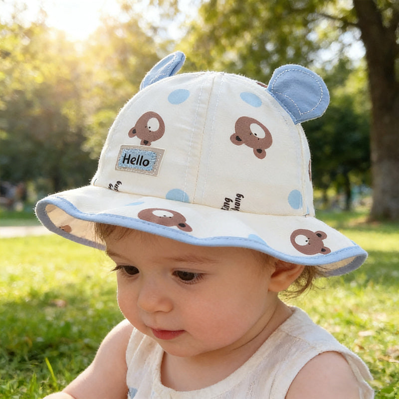 3D Bear Bucket Hat – Breathable Kids' Outdoor Hat for Spring and Summer