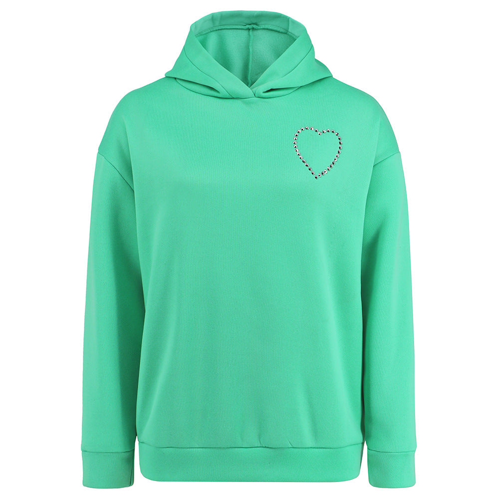 Women's Long-Sleeve Love Heart Pullover Hoodie