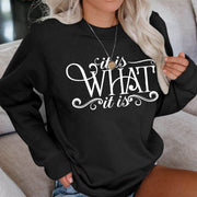 Korean Style Loose Round Neck Unisex Casual Sweatshirt