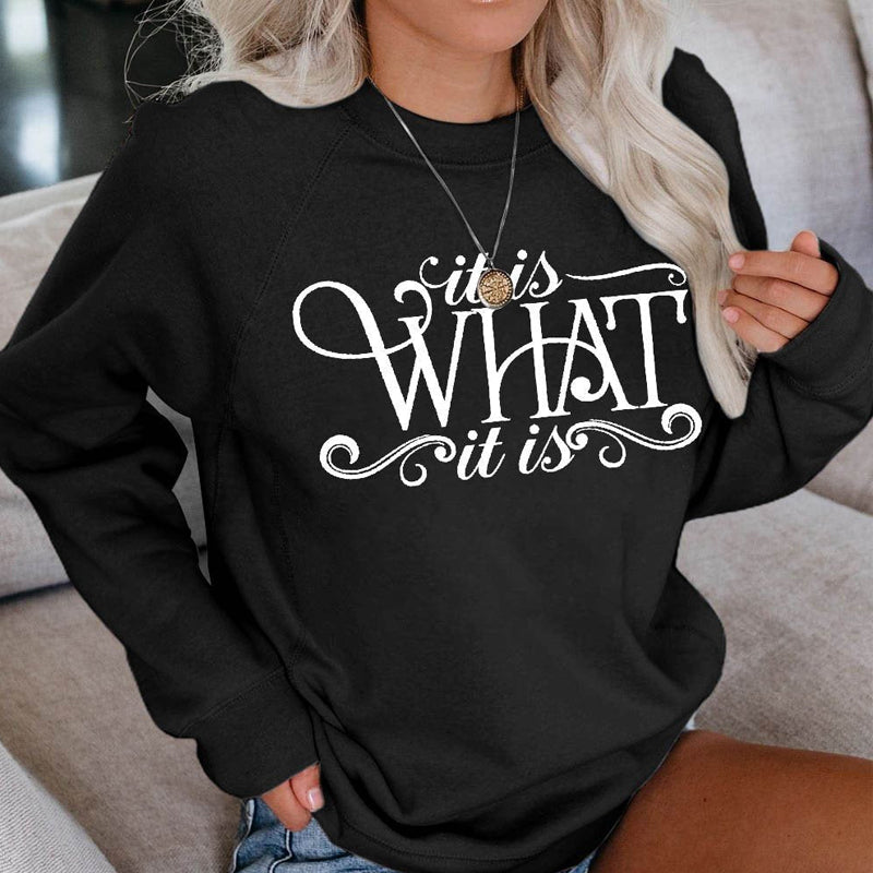 Korean Style Loose Round Neck Unisex Casual Sweatshirt