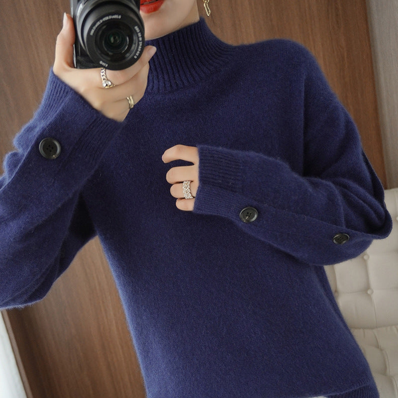 Women's Solid Color Casual Knitted Base Layer Top