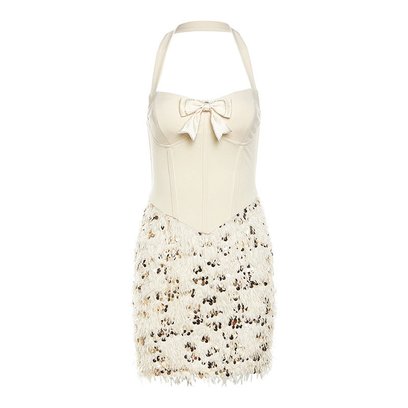 Sexy Halter Mini Dress Streetwear Slimming Fit