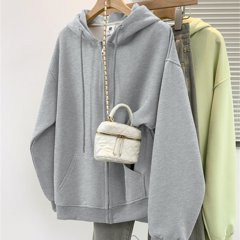 Women's Cozy Cotton Hooded Zip-Up Sweatshirt