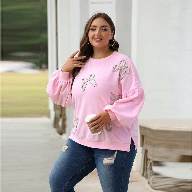 Cozy Bow Crewneck Pullover Sweatshirt