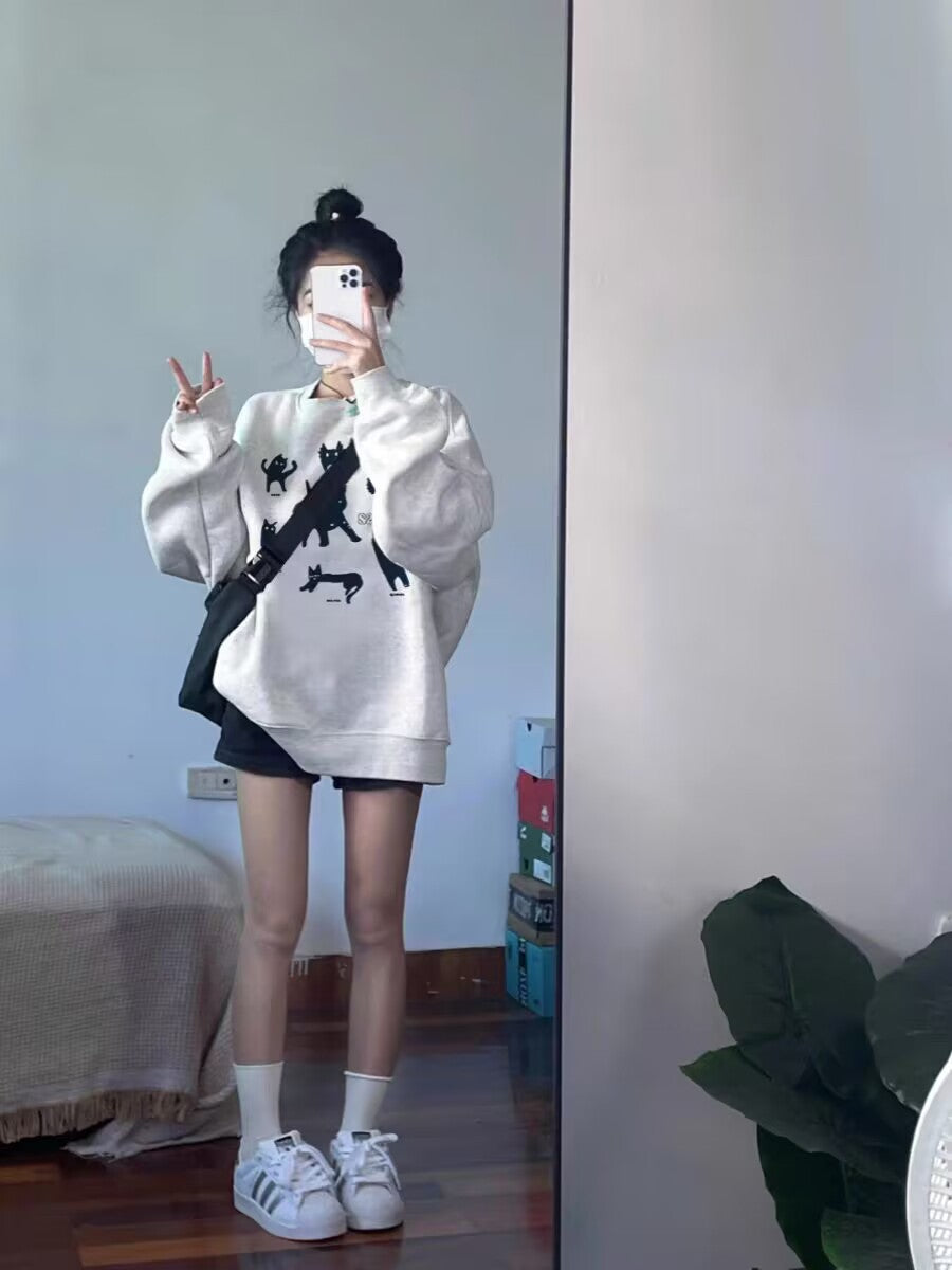 Women's Loose Round Neck Long Sleeve Pullover Sweater