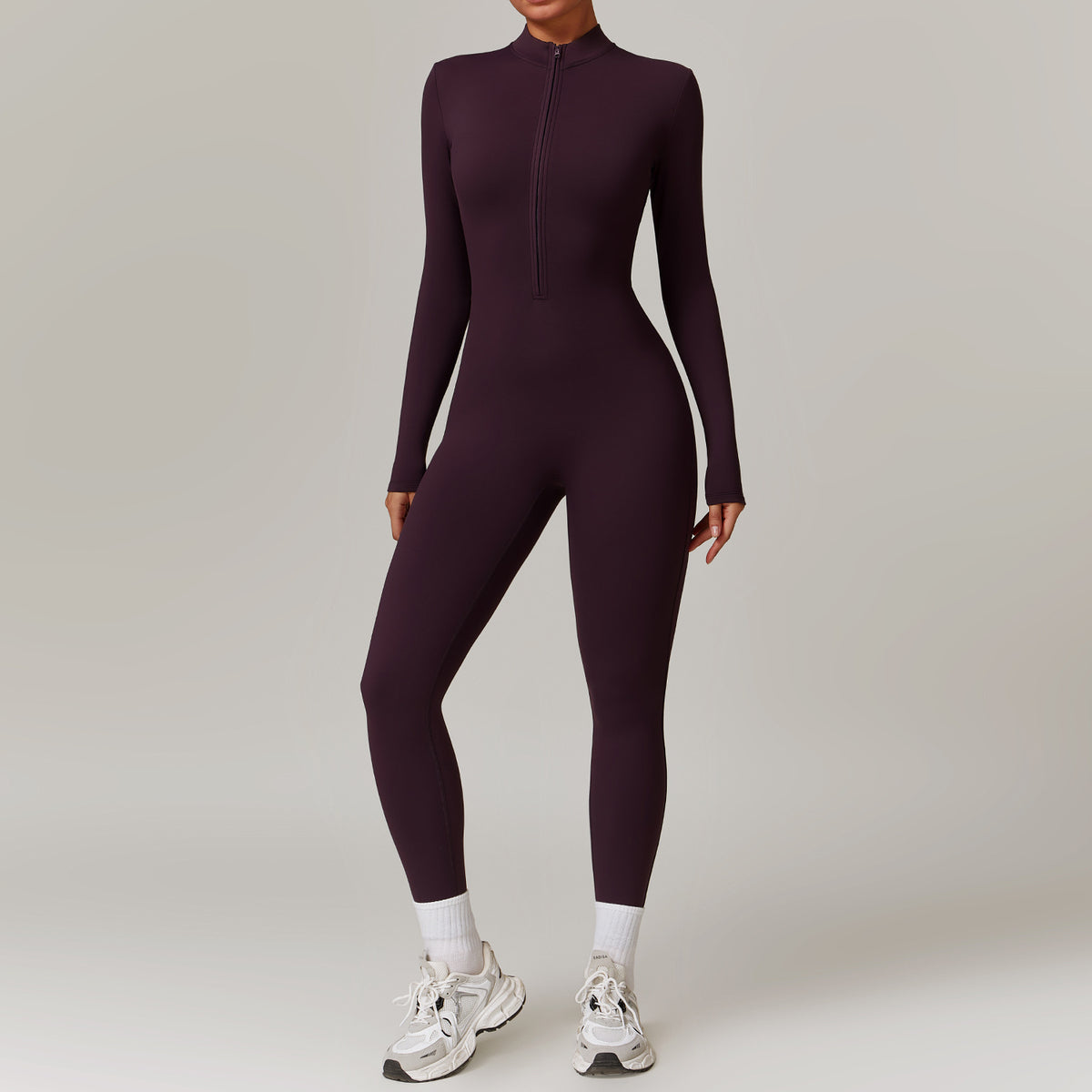 Winter Fleece-lined Yoga Jumpsuit Long Sleeve Warm