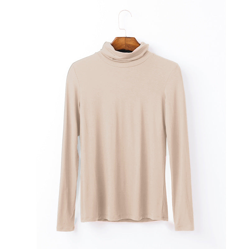 Women's Modal High Collar Long Sleeve T-Shirt