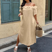 Womens Casual Fashion Plus-size Short-sleeve Dress