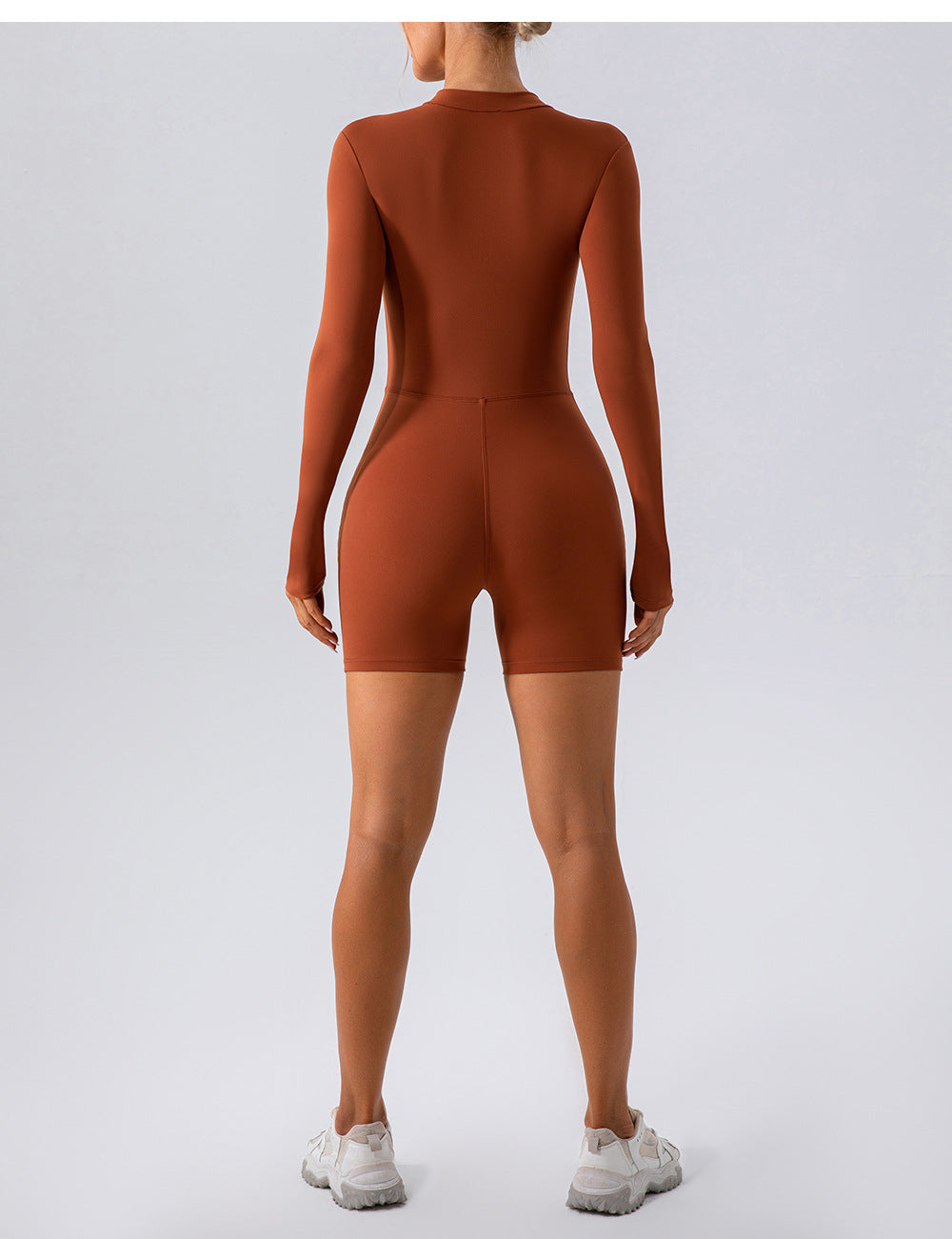 Long-Sleeve Zipper One-Piece Dance & Fitness Romper