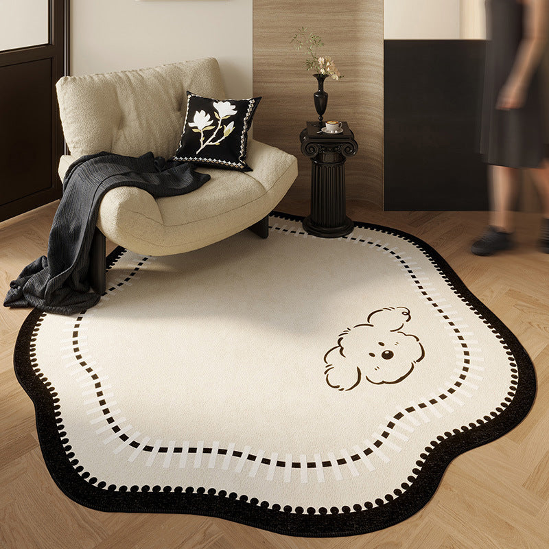 Round Vintage French-style Living Room Rug