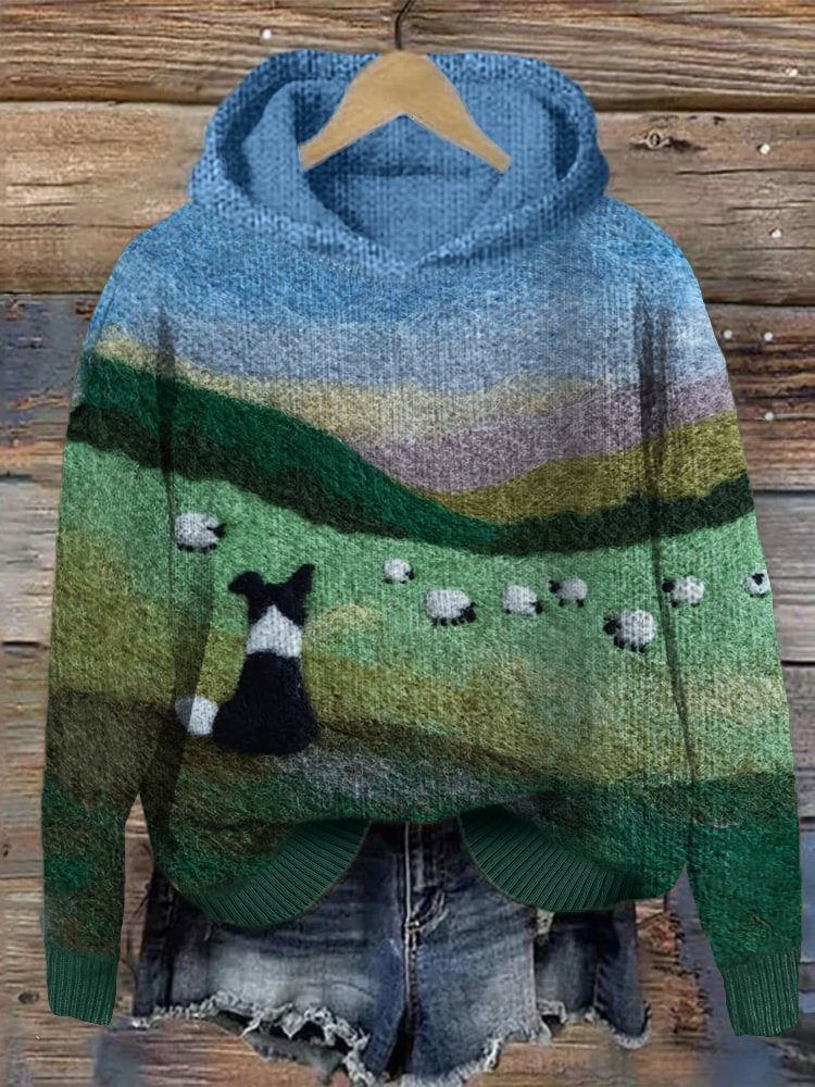 Cozy Animal Print Hooded Sweatshirt for Women