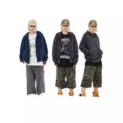 Vintage Plaid Hooded Zip Sweatshirt