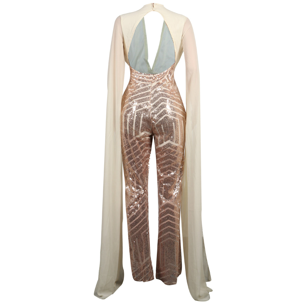 Sexy Sequined Evening Party Romper & Wide-Leg Pants Suit