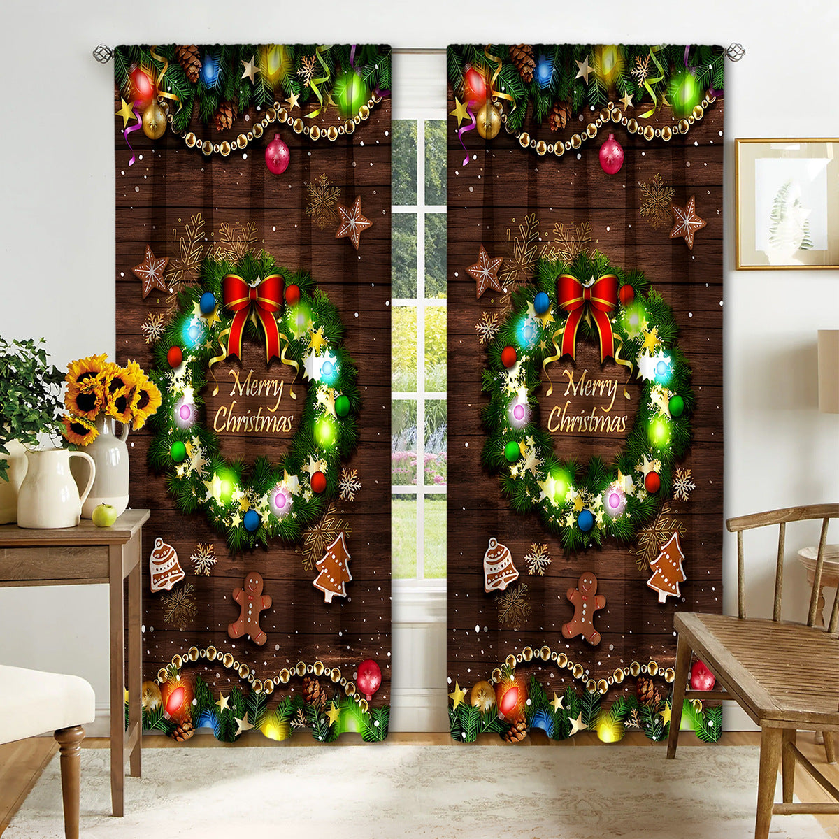 Christmas Curtain 3d Printing Curtain