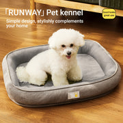 All-Season Comfortable Soft Pet Bed for Dogs & Cats. Surrounding Track Pillow, Max Comfort & Security. Ultra-Soft Beige-Friendly Fabric. Special Sweat-Absorbing Surface, Keeps