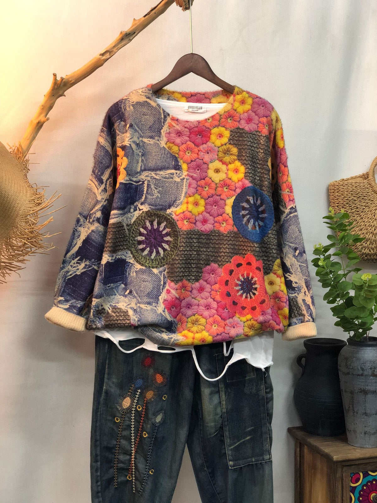 New Women's Loose-fitting Round-neck Sweater for Outerwear