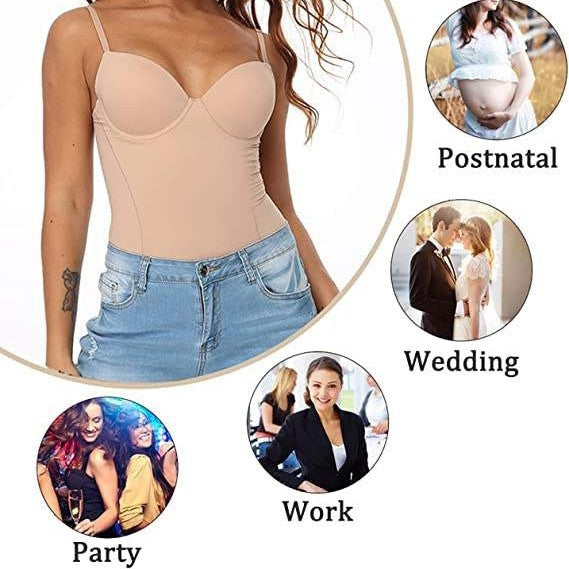 Strap-style Shapewear Tummy-control Bodysuit