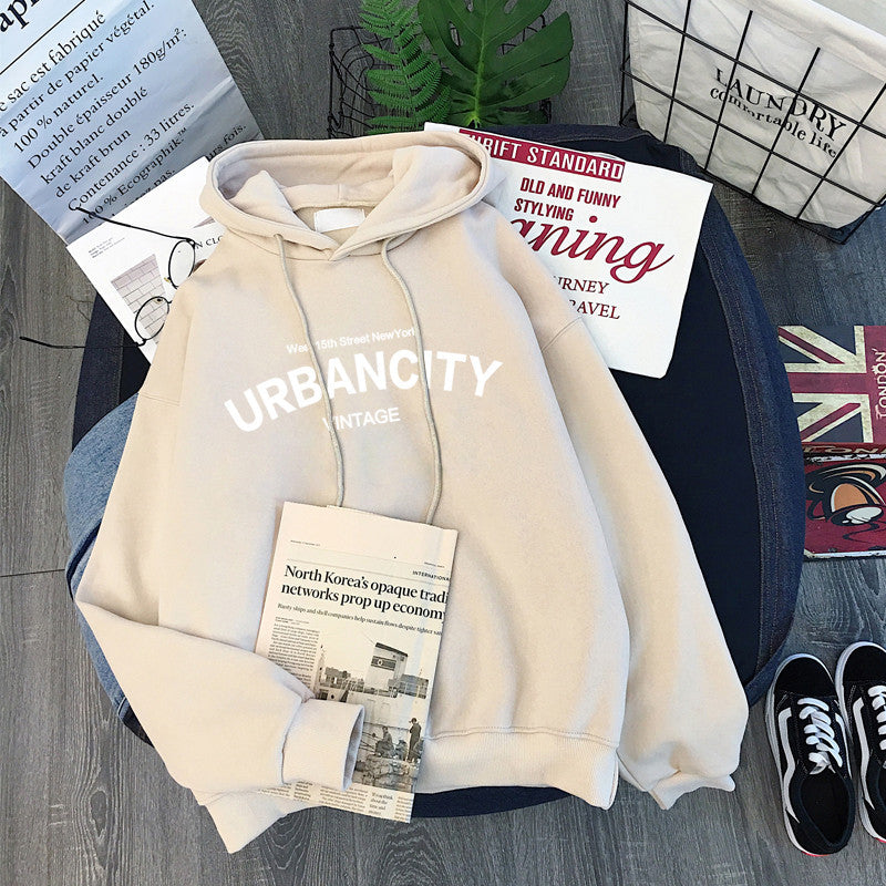 Casual Loose Long-Sleeve Hooded Sweatshirt
