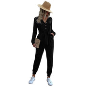 Euro-American Hooded Long-sleeve Jumpsuit Casual Sporty Romper